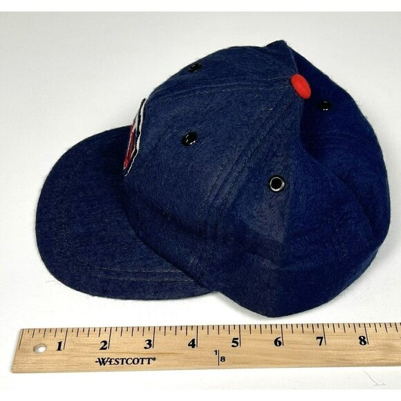 VTG 1950s MLB SMALL Navy Wool Blend Felt Minnesota Twins BASEBALL CAP USA Flaws - Picture 12 of 12